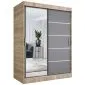 Szafa przesuwna MODUO COMFORT 3 150 dąb sonoma/antracyt z lustrem do sypialni | MIRAT. kolekcja MODUO COMFORT