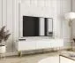Szafka RTV KARL 3D 175cm wisząca/stojąca biały mat do salonu I sklep meblowy MIRAT. styl GLAMOUR, RYFLOWANY