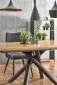 Stół DERRICK 160(200)x90 dąb/czarny rozkładany w stylu loft | MIRAT. styl LOFT
