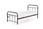 Łóżko LINDA 90x200 czarne metalowe jednoosobowe | MIRAT. styl LOFT