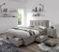 Łóżko EVORA 160x200 beżowe pikowane z szufladami | MIRAT. styl GLAMOUR