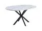 Okrągły stół rozkładany Gaston 100-135 cm biały marmur | MIRAT styl LOFT