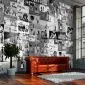 Fototapeta - Banksy - szary kolaż-1