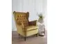 Fotel HARRY VELVET curry uszak do salonu | MIRAT. w stylu GLAMOUR, VINTAGE kolekcja