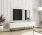 Szafka RTV KARL 3D 175cm wisząca/stojąca biały mat do salonu I sklep meblowy MIRAT. styl GLAMOUR, RYFLOWANY