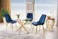 Stół okrągły AGIS 90x90 złoty szklany w stylu glamour | MIRAT. styl GLAMOUR