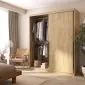Szafa przesuwna SELLY BOX 180cm dąb bielony z szufladami, półkami i drążkami I sklep meblowy MIRAT.