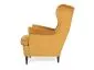 Fotel HARRY VELVET curry uszak do salonu | MIRAT. w stylu GLAMOUR, VINTAGE kolekcja
