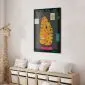 Plakat złotą liść 60x90 cm z ramą czarną bez marginesu | MIRAT.
