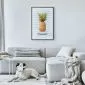 Plakat Ananas i paski 29,7x42cm z ramą czarną bez marginesu | MIRAT.  kolekcja b-B-0348-ao-a