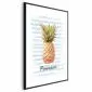 Plakat Ananas i paski 40x60cm z ramą czarną z marginesem | MIRAT.  kolekcja b-B-0348-ao-a