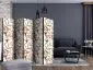 Parawan akustyczny Liście 225x172 cm 3-częściowy biały | MIRAT.