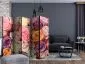 Parawan jednostronny Kwiaty 225x172 cm 5-częściowy różowy | MIRAT.