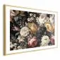 Plakat Kolorowe kwiaty 90x60 cm z ramą złotą z marginesem | MIRAT.
