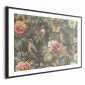 Plakat Kwiaty i motyle 90x60 cm z ramą czarną z marginesem | MIRAT.