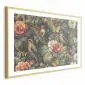 Plakat Kwiaty i motyle 30x21 cm z ramą złotą z marginesem | MIRAT.