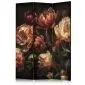 Parawan dwustronny Kwiaty 135x172 cm 3-częściowy beżowy | MIRAT.