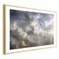 Plakat Refleksy na chmurach 30x21 cm z ramą złotą z marginesem | MIRAT.