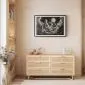 Plakat Księżyc wśród chmur 90x60 cm z ramą czarną z marginesem | MIRAT.