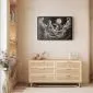 Plakat Księżyc wśród chmur 30x21 cm z ramą czarną bez marginesu | MIRAT.