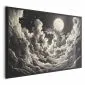 Plakat Księżyc wśród chmur 30x21 cm z ramą czarną bez marginesu | MIRAT.
