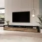 Trzydrzwiowa szafka RTV BAROS 270cm orzech/czarna stojąca/wisząca I sklep meblowy MIRAT. styl LOFT kolekcja BAROS