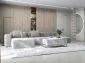 Stolik kawowy TAL 3D 110x54cm biały mat/gold do salonu I sklep meblowy MIRAT. styl GLAMOUR, RYFLOWANY kolekcja TAL