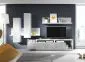 Witryna wisząca BOTA biała/beton colorado HELVETIA | MIRAT. styl LOFT kolekcja BOTA