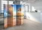 Parawan akustyczny Pejzaże 225x172 cm 3-częściowy beżowy | MIRAT.