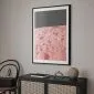 Plakat Różowy księżyc 40x60 cm z ramą czarną z marginesem | MIRAT.