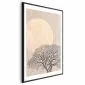 Plakat Poranna pełnia księżyca 60x90 cm z ramą czarną z marginesem | MIRAT.