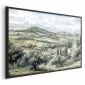 Plakat Pejzaż z polami 90x60 cm z ramą czarną bez marginesu | MIRAT.