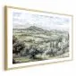 Plakat Pejzaż z polami 90x60 cm z ramą złotą z marginesem | MIRAT.