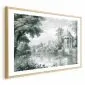 Plakat Pejzaż retro 30x21 cm z ramą złotą z marginesem | MIRAT.