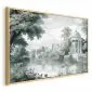 Plakat Pejzaż retro 90x60 cm z ramą złotą bez marginesu | MIRAT.