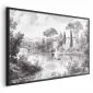 Plakat Pejzaż vintage 30x21 cm z ramą czarną bez marginesu | MIRAT.
