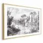 Plakat Pejzaż vintage 60x40 cm z ramą złotą z marginesem | MIRAT.