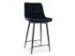 Hoker niski CHIC H-2 VELVET czarny tapicerowany barowy | MIRAT. w stylu GLAMOUR, LOFT kolekcja