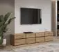 Szafka RTV CROSS 4K4S 225cm dąb wotan/czarna pod telewizor I sklep meblowy MIRAT. styl SKANDYNAWSKI kolekcja HV-CROSS