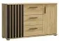 Komoda KALI 140 czarny/dąb craft ryflowane fronty I sklep meblowy MIRAT. styl LOFT, RYFLOWANY