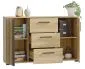 Komoda KALI 140 czarny/dąb craft ryflowane fronty I sklep meblowy MIRAT. styl LOFT, RYFLOWANY