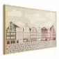 Plakat Kolorowe Fasady 60x40 cm z ramą złotą bez marginesu | MIRAT.