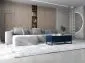 Stolik kawowy TAL 3D 110x54cm granatowy mat do salonu I sklep meblowy MIRAT. styl LOFT, RYFLOWANY kolekcja TAL