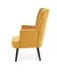 Fotel do salonu DELGADO VELVET musztardowy na drewnianych nogach | MIRAT. styl LOFT