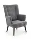 Fotel do salonu DELGADO VELVET szary z przeszyciami | MIRAT. styl LOFT