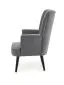 Fotel do salonu DELGADO VELVET szary z przeszyciami | MIRAT. styl LOFT