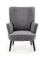 Fotel do salonu DELGADO VELVET szary z przeszyciami | MIRAT. styl LOFT