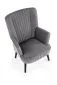 Fotel do salonu DELGADO VELVET szary z przeszyciami | MIRAT. styl LOFT