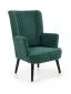Fotel do salonu DELGADO VELVET ciemnozielony na drewnianych nogach | MIRAT. styl LOFT