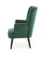 Fotel do salonu DELGADO VELVET ciemnozielony na drewnianych nogach | MIRAT. styl LOFT